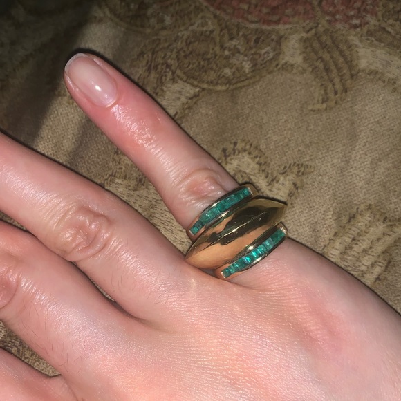 FINAL REDUCTION ‼️ Stunning 💚 Estate Emerald 14K Gold Insert Ring Guard 1.5 ct - Picture 14 of 14